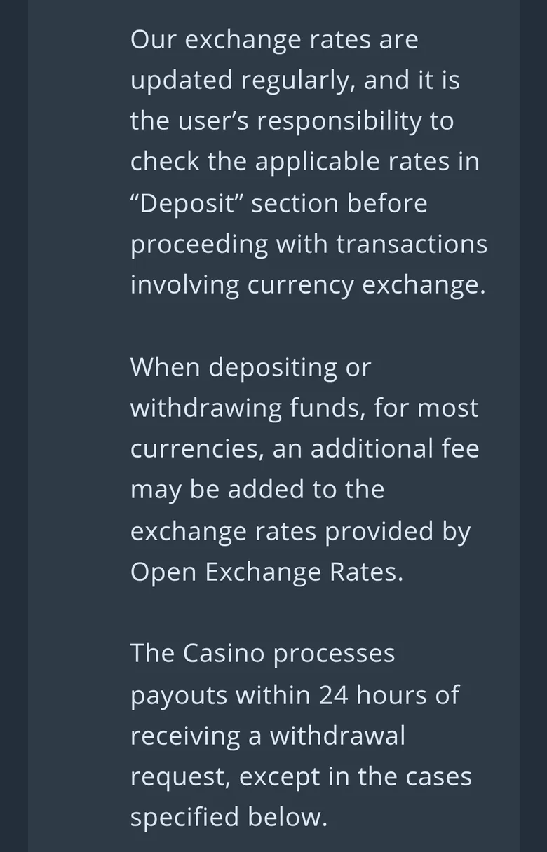 Jet T&C clause 8.13.6 on exchange fees and processing payouts within 24 hours