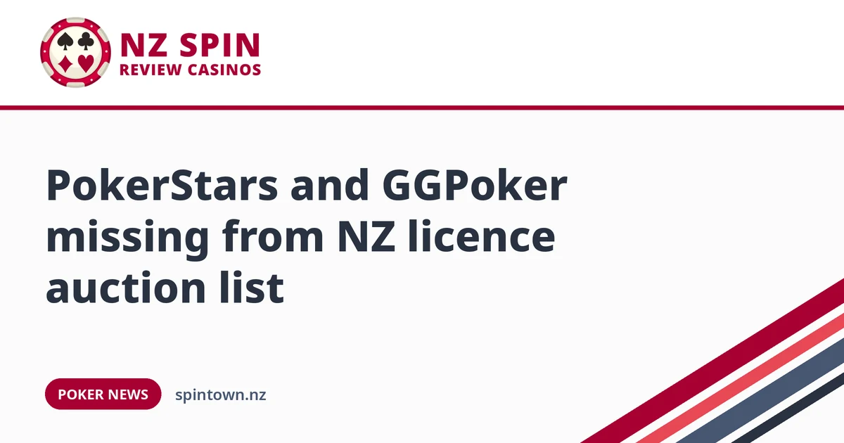 PokerStars and GGPoker missing from NZ licence auction list