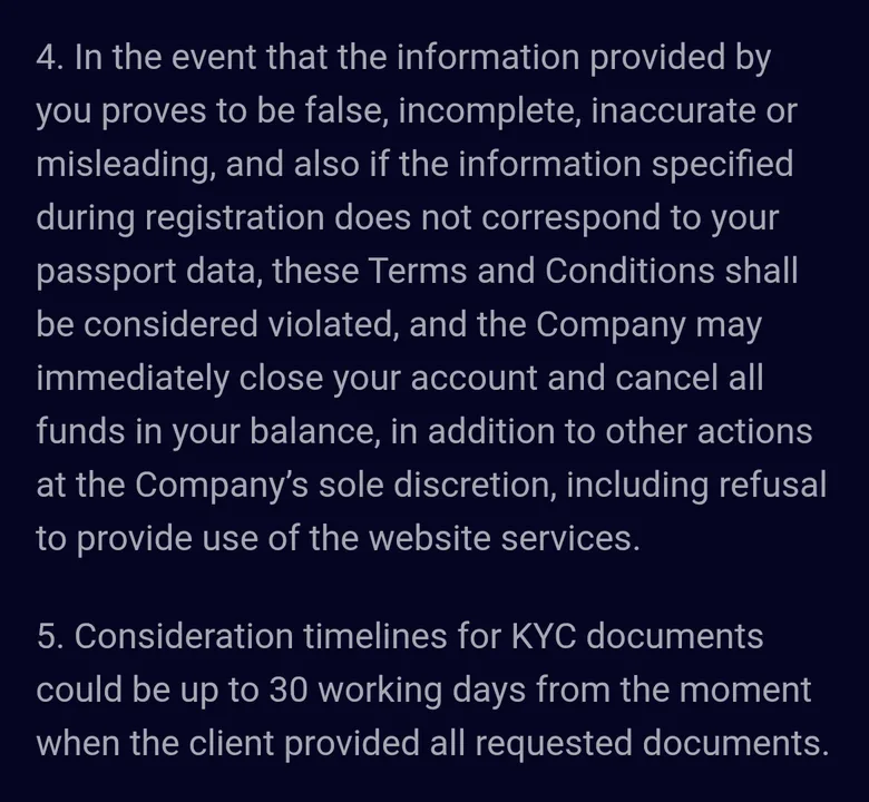 Spinjo KYC AML Policy point 5 allowing up to 30 working days to review identity documents